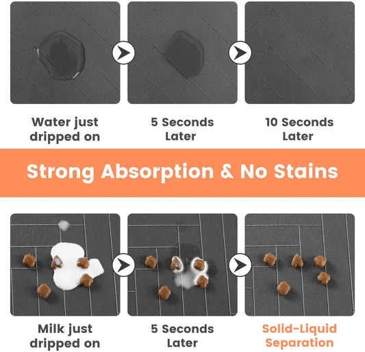 ๐ฝ๏ธ Pet Feeding Mat - Absorbent Waterproof Placemat for Food & Water