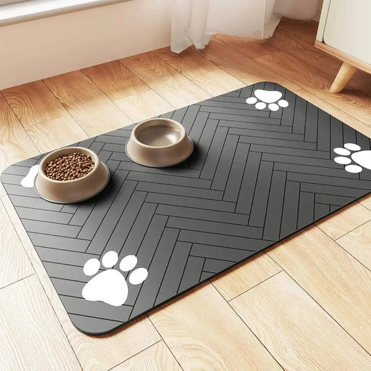 🍽️ Pet Feeding Mat - Absorbent Waterproof Placemat for Food & Water